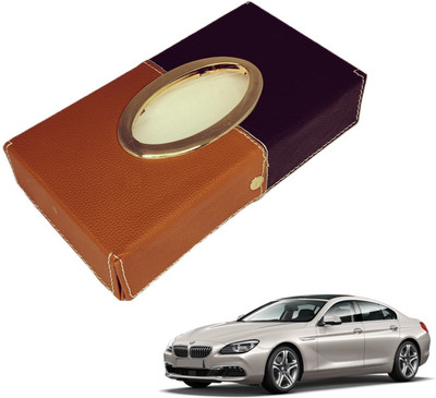 MOCKHE Chrom-Black-Tan Tisue Box Leatherete-14 Vehicle Tissue Dispenser(Black, Grey)