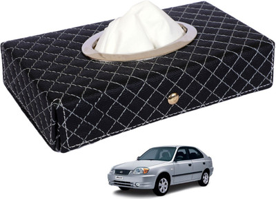 MOCKHE Cross-Black Tissue Box Leatherette-56 Vehicle Tissue Dispenser(Black)