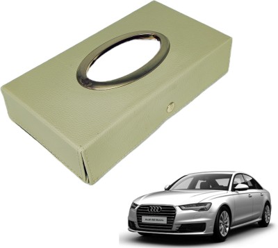 MOCKHE Chrom-Beige Tisue Box Leatherete-595 Vehicle Tissue Dispenser(Beige)