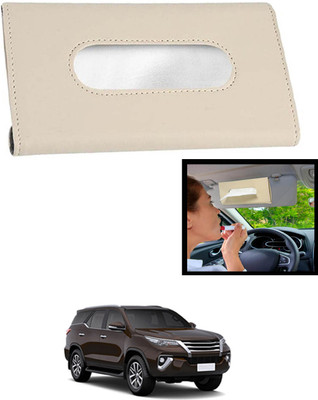 MATIES Universal Leatherite Rectangle Beige Tissue Box For Car/office/Home-109 Vehicle Tissue Dispenser(Beige)