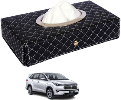 MOCKHE Cross-Black Tissue Box Leatherette-11 Vehicle Tissue Dispenser(Black)