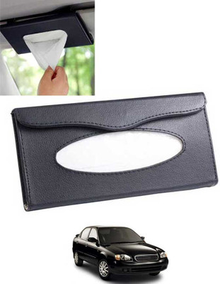 CCMM Universal Leatherite Black Rectangle Tissue Paper Box/Dispencer For Car-30 Vehicle Tissue Dispenser(Black)
