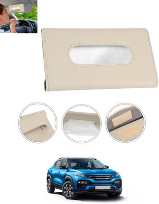 MSNP Universal Leatherite Rectangle Beige Tissue Box For Car/office/Home-162 Vehicle Tissue Dispenser(Beige)