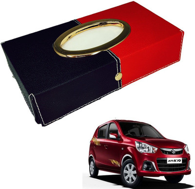 MOCKHE Chrom-Black-Red Tisue Box Leatherete-64 Vehicle Tissue Dispenser(Black, Red)