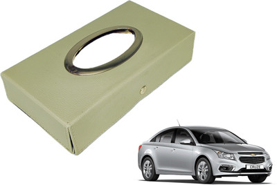MOCKHE Chrom-Beige Tisue Box Leatherete-655 Vehicle Tissue Dispenser(Beige)
