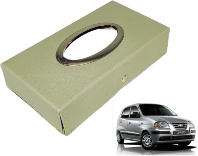 MOCKHE Chrom-Beige Tisue Box Leatherete-787 Vehicle Tissue Dispenser(Beige)