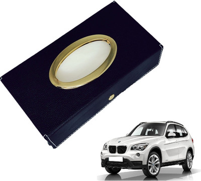 MOCKHE Chrom-Black Tisue Box Leatherete-555 Vehicle Tissue Dispenser(Black)