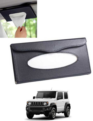 MSNP Universal Leatherite Rectangle Black Tissue Box For Car/office/Home-160 Vehicle Tissue Dispenser(Black)