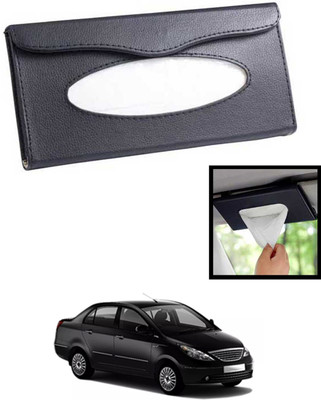 MATIES Universal Lightweight/Waterproof Leatherite Rectangle Black Tissue For Car-181 Vehicle Tissue Dispenser(Black)