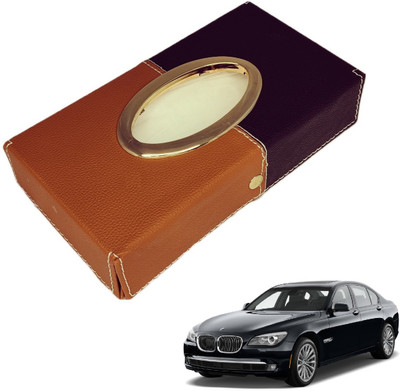 MOCKHE Chrom-Black-Tan Tisue Box Leatherete-502 Vehicle Tissue Dispenser(Black, Grey)