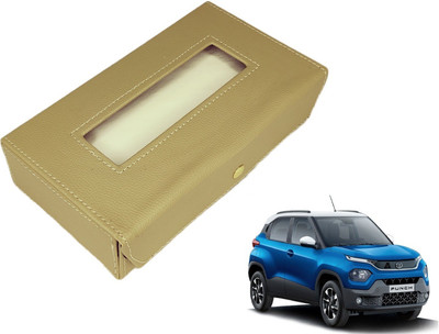 MOCKHE Basic-Beige Tissue Box Leatherette-379 Vehicle Tissue Dispenser(Beige)