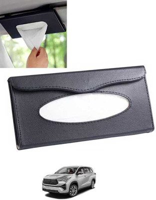 ABJD Leatherite Universal Black Rectangle Tissue Holder For Office,Home,Car-155 Vehicle Tissue Dispenser(Black)