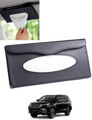 CCMM Universal Leatherite Black Rectangle Tissue Paper Box/Dispencer For Car-110 Vehicle Tissue Dispenser(Black)
