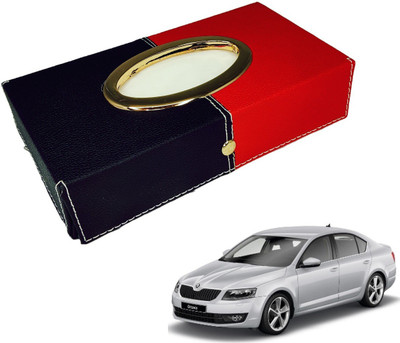 MOCKHE Chrom-Black-Red Tisue Box Leatherete-469 Vehicle Tissue Dispenser(Black, Red)