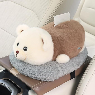 Homero 2-in-1 Tissue Box & Air-Purifier for Car Vehicle Tissue Dispenser(Brown, White)