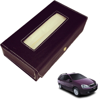 MOCKHE Basic-Black Tissue Box Leatherette-112 Vehicle Tissue Dispenser(Black)