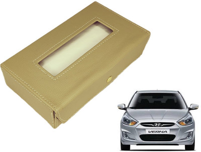 MOCKHE Basic-Beige Tissue Box Leatherette-429 Vehicle Tissue Dispenser(Beige)