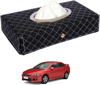 MOCKHE Cross-Black Tissue Box Leatherette-25 Vehicle Tissue Dispenser(Black)