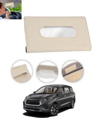 MSNP Universal Leatherite Rectangle Beige Tissue Box For Car/office/Home-219 Vehicle Tissue Dispenser(Beige)