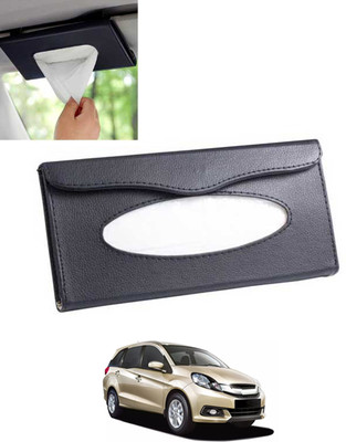 MSNP Universal Leatherite Rectangle Black Tissue Box For Car/office/Home-188 Vehicle Tissue Dispenser(Black)