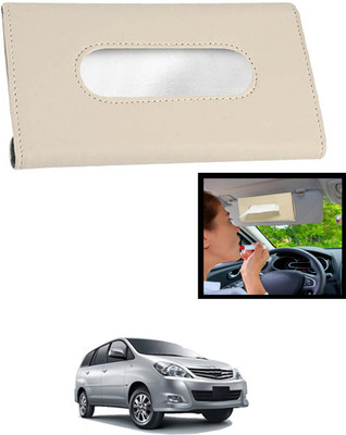 MATIES Universal Leatherite Rectangle Beige Tissue Box For Car/office/Home-155 Vehicle Tissue Dispenser(Beige)