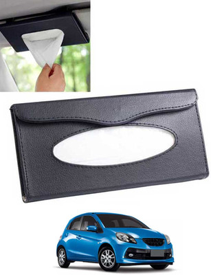 ABJD Leatherite Universal Black Rectangle Tissue Holder For Office,Home,Car-41 Vehicle Tissue Dispenser(Black)