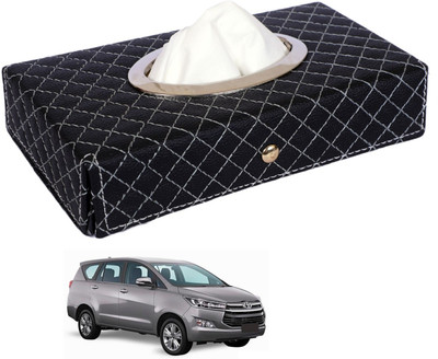 MOCKHE Cross-Black Tissue Box Leatherette-9 Vehicle Tissue Dispenser(Black)