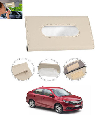 CCMM Universal Leatherite Beige Rectangle Tissue Paper Box/Dispencer For Car-19 Vehicle Tissue Dispenser(Beige)