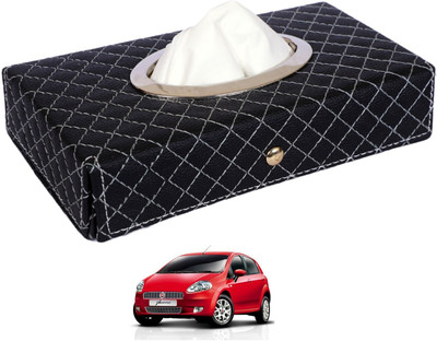 MOCKHE Cross-Black Tissue Box Leatherette-61 Vehicle Tissue Dispenser(Black)