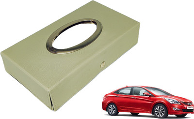 MOCKHE Chrom-Beige Tisue Box Leatherete-836 Vehicle Tissue Dispenser(Beige)