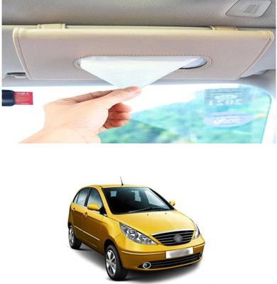 PRTEK Beige Car Tissue Holder Napkin for Sun Visor and Backseat – Universal Fit W4 Vehicle Tissue Dispenser(Beige)