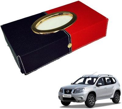 MOCKHE Chrom-Black-Red Tisue Box Leatherete-710 Vehicle Tissue Dispenser(Black, Red)