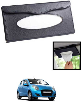 MATIES Universal Lightweight/Waterproof Leatherite Rectangle Black Tissue For Car-24 Vehicle Tissue Dispenser(Black)