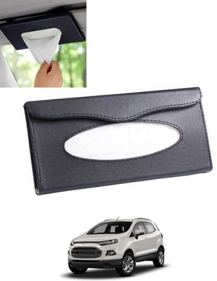 MSNP Universal Leatherite Rectangle Black Tissue Box For Car/office/Home-82 Vehicle Tissue Dispenser(Black)