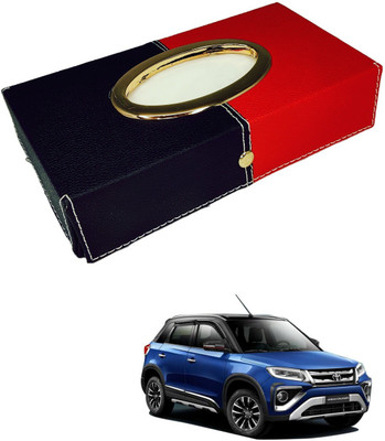 MOCKHE Chrom-Black-Red Tisue Box Leatherete-491 Vehicle Tissue Dispenser(Black, Red)