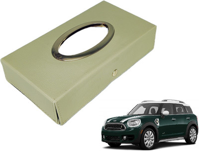 MOCKHE Chrom-Beige Tisue Box Leatherete-741 Vehicle Tissue Dispenser(Beige)