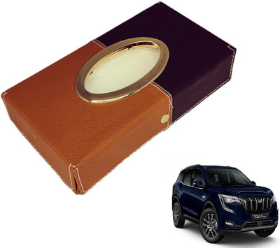 MOCKHE Chrom-Black-Tan Tisue Box Leatherete-308 Vehicle Tissue Dispenser(Black, Grey)
