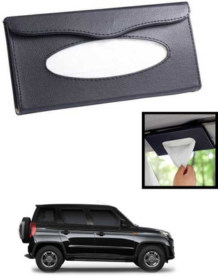 MATIES Universal Lightweight/Waterproof Leatherite Rectangle Black Tissue For Car-35 Vehicle Tissue Dispenser(Black)