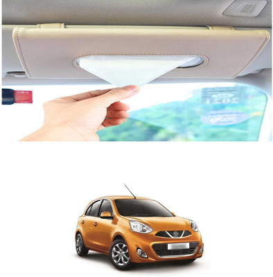 PRTEK Beige Car Tissue Holder Napkin for Sun Visor and Backseat – Universal Fit T1 Vehicle Tissue Dispenser(Beige)