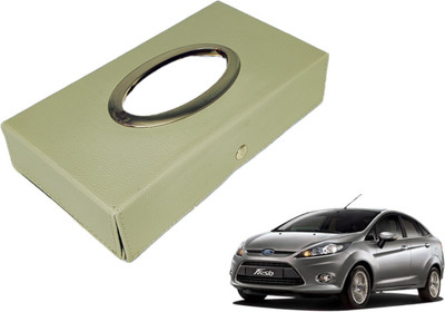 MOCKHE Chrom-Beige Tisue Box Leatherete-682 Vehicle Tissue Dispenser(Beige)