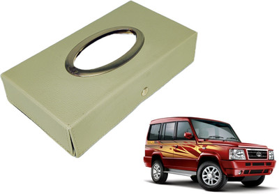 MOCKHE Chrom-Beige Tisue Box Leatherete-804 Vehicle Tissue Dispenser(Beige)