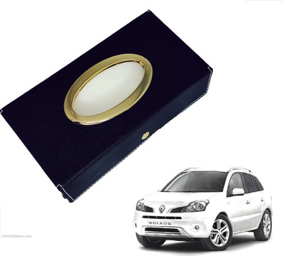 MOCKHE Chrom-Black Tisue Box Leatherete-506 Vehicle Tissue Dispenser(Black)