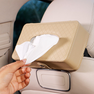 Robustt Car Sun Visor Tissue Box Paper Napkin Holder - Pack of 1 (Beige Rectangle) Vehicle Tissue Dispenser(Beige)