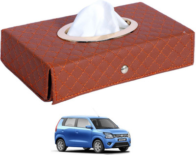 MOCKHE Cross-Tan Tissue Box Leatherette-352 Vehicle Tissue Dispenser(Grey)