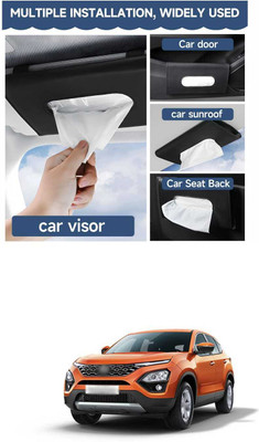 PRTEK Black Car Tissue Napkin Holder for Sun Visor and Backseat – Universal Fit W2 Vehicle Tissue Dispenser(Black)