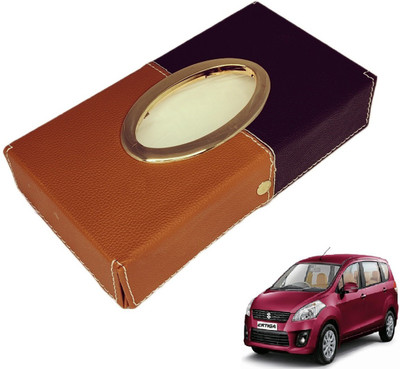 MOCKHE Chrom-Black-Tan Tisue Box Leatherete-108 Vehicle Tissue Dispenser(Black, Grey)