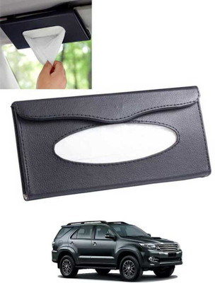 monolive Black Leatherite Rectangle Shape Fancy Design Tissue Dispencer For Car-15 Vehicle Tissue Dispenser(Black)