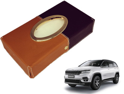 MOCKHE Chrom-Black-Tan Tisue Box Leatherete-161 Vehicle Tissue Dispenser(Black, Grey)