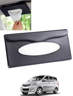 CCMM Universal Leatherite Black Rectangle Tissue Paper Box/Dispencer For Car-91 Vehicle Tissue Dispenser(Black)