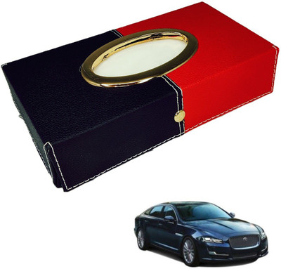 MOCKHE Chrom-Black-Red Tisue Box Leatherete-859 Vehicle Tissue Dispenser(Black, Red)